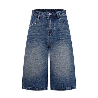 Star studded denim shorts