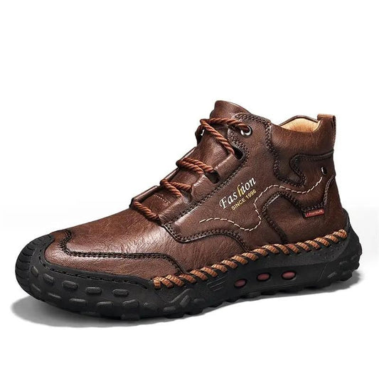 Crestview Thick Sole Martin Boot by AdTec, brown leather with rugged sole