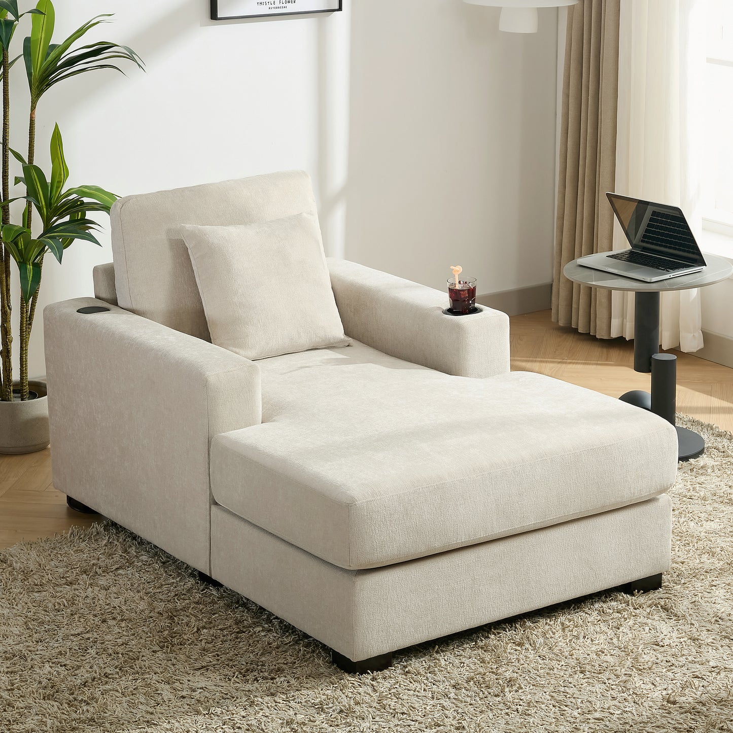 Tumbona oversized de 100.8 cm Sofá-diván de estilo moderno