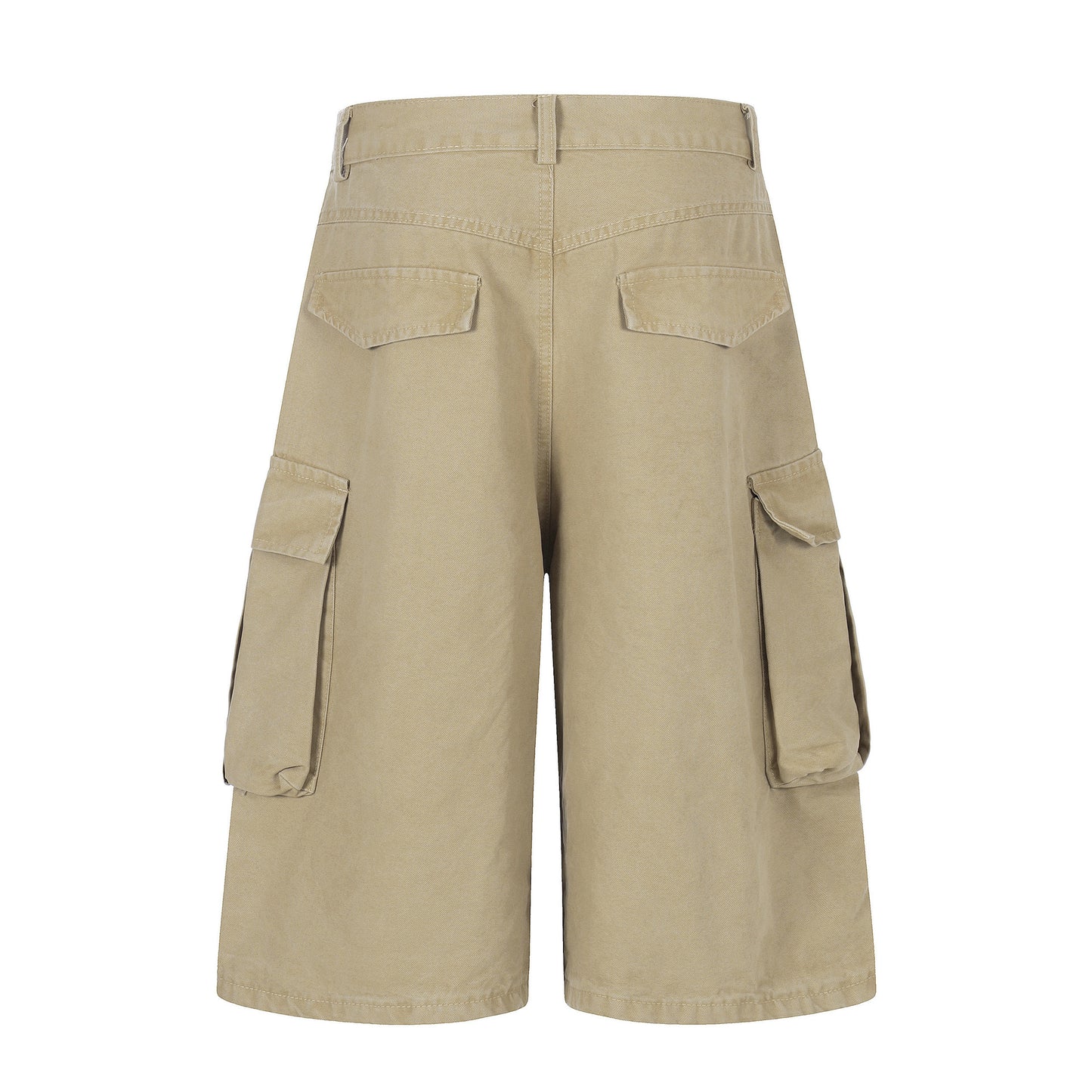 Pantalones cortos unisex multibolsillos de pierna ancha, adelgazantes, versátiles, vintage, informales, de largo medio