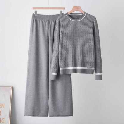 Elevate your everyday style with this sophisticated two-piece knit set