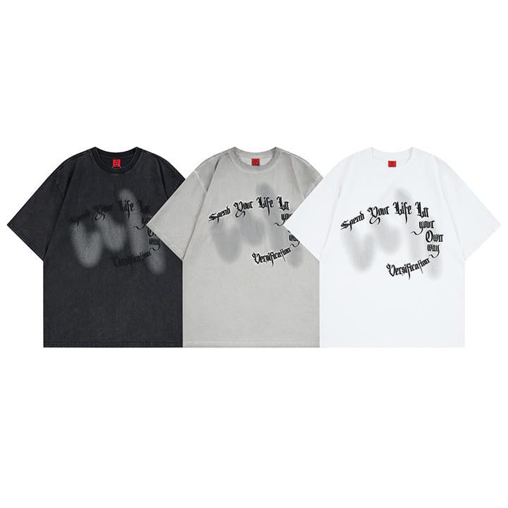 T-shirt à manches courtes imprimé lettres