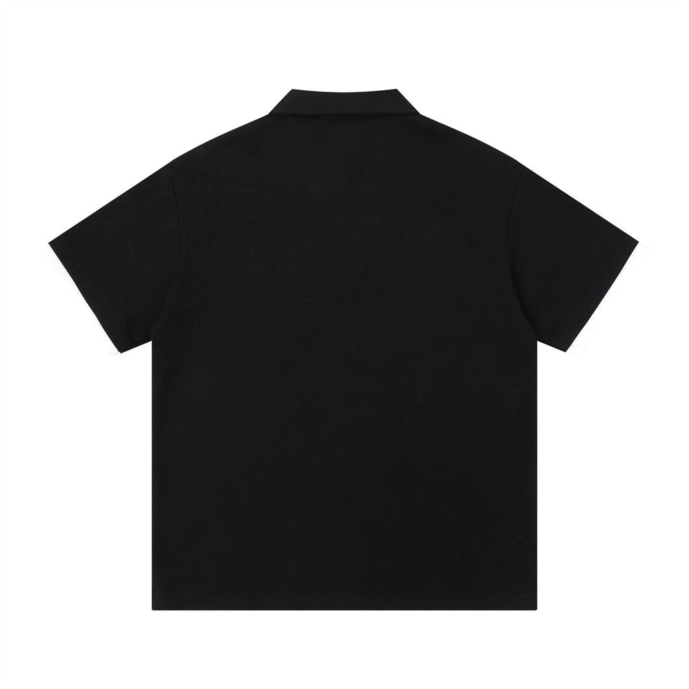 T-shirt à manches courtes brodé lettre emblème