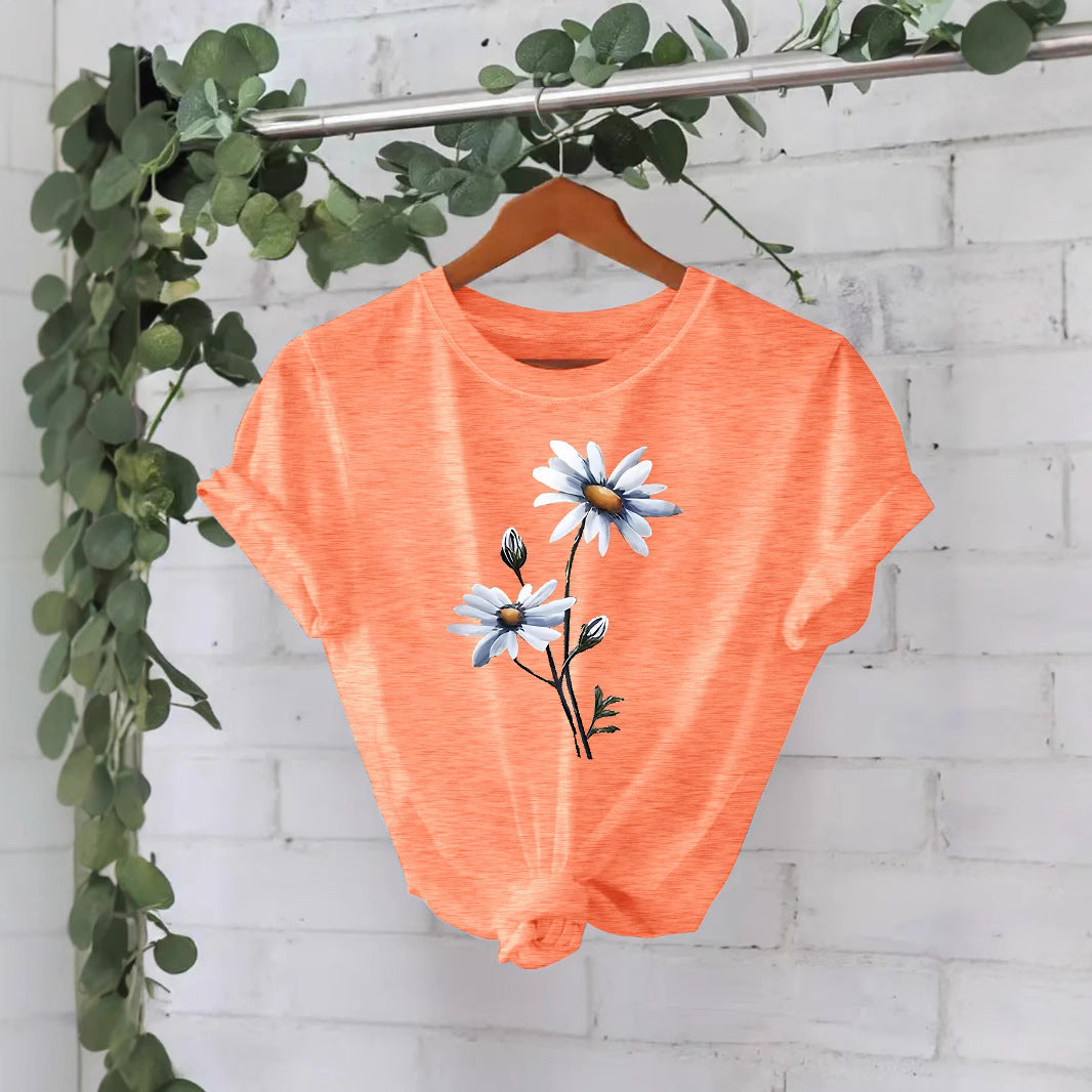 Floral printed T-shirt short sleeved shirt