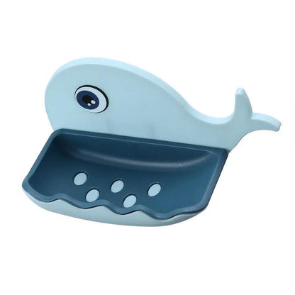 Whale Shape Free Punch Soap Rack Bathroom Drain Soap Box Toilet Soap Rack Wall-Mounted Rack by eprolo