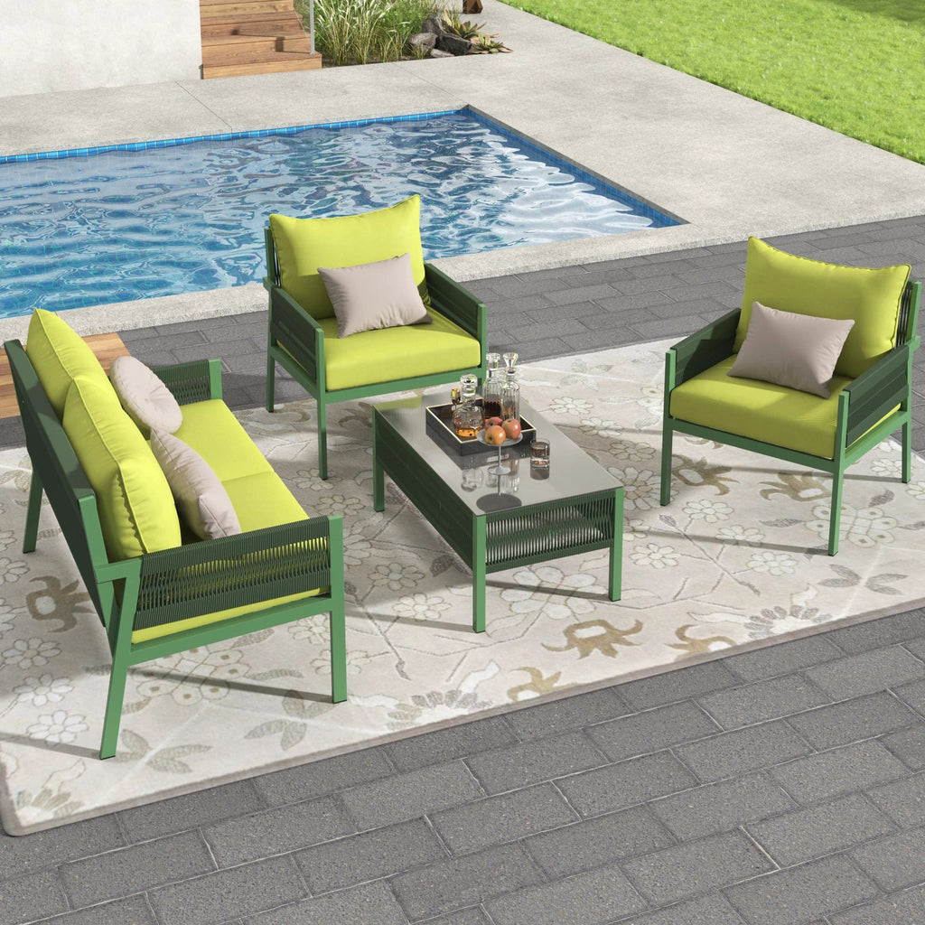 Outdoor Furniture with Tempered Glass Table by eprolo