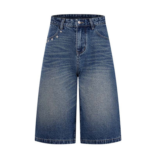 Star studded denim shorts