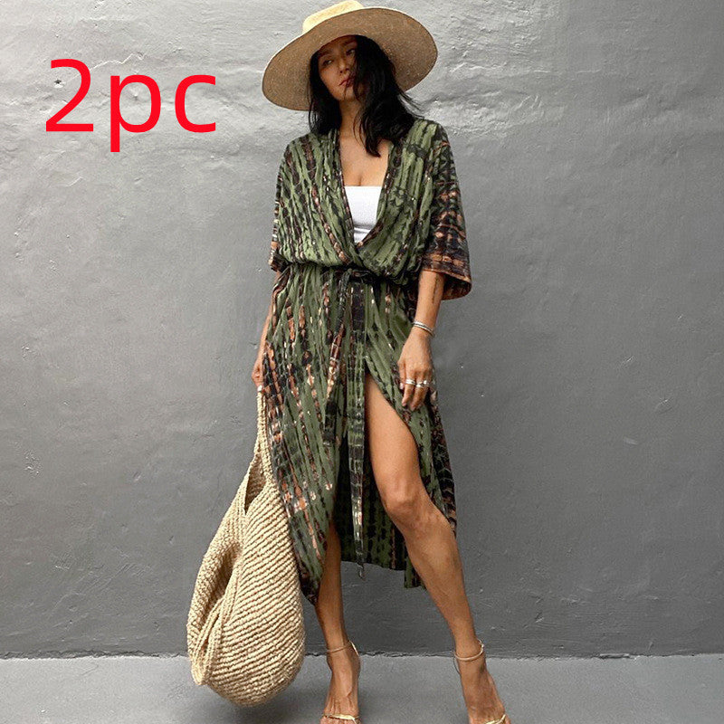 Robe de plage de villégiature en polyester anti-UV pour femmes