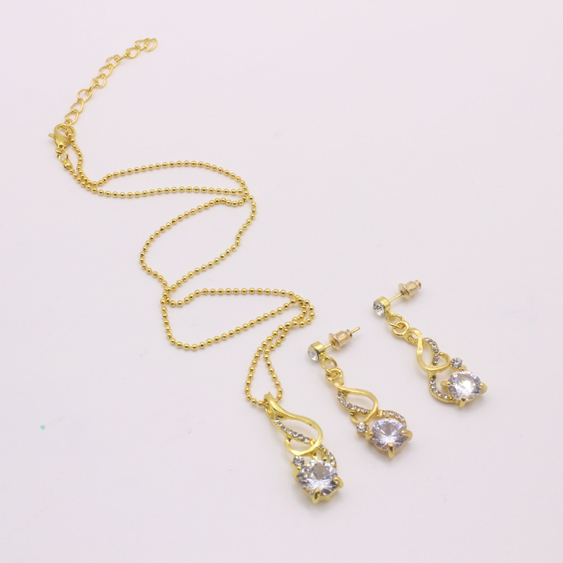 Boucles d'oreilles pendantes en cristal de zircon deux pièces