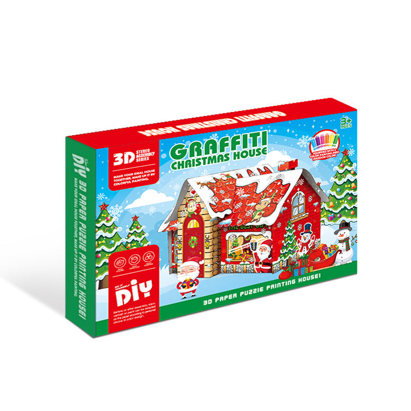 3D Puzzle Model Painting Graffiti House
