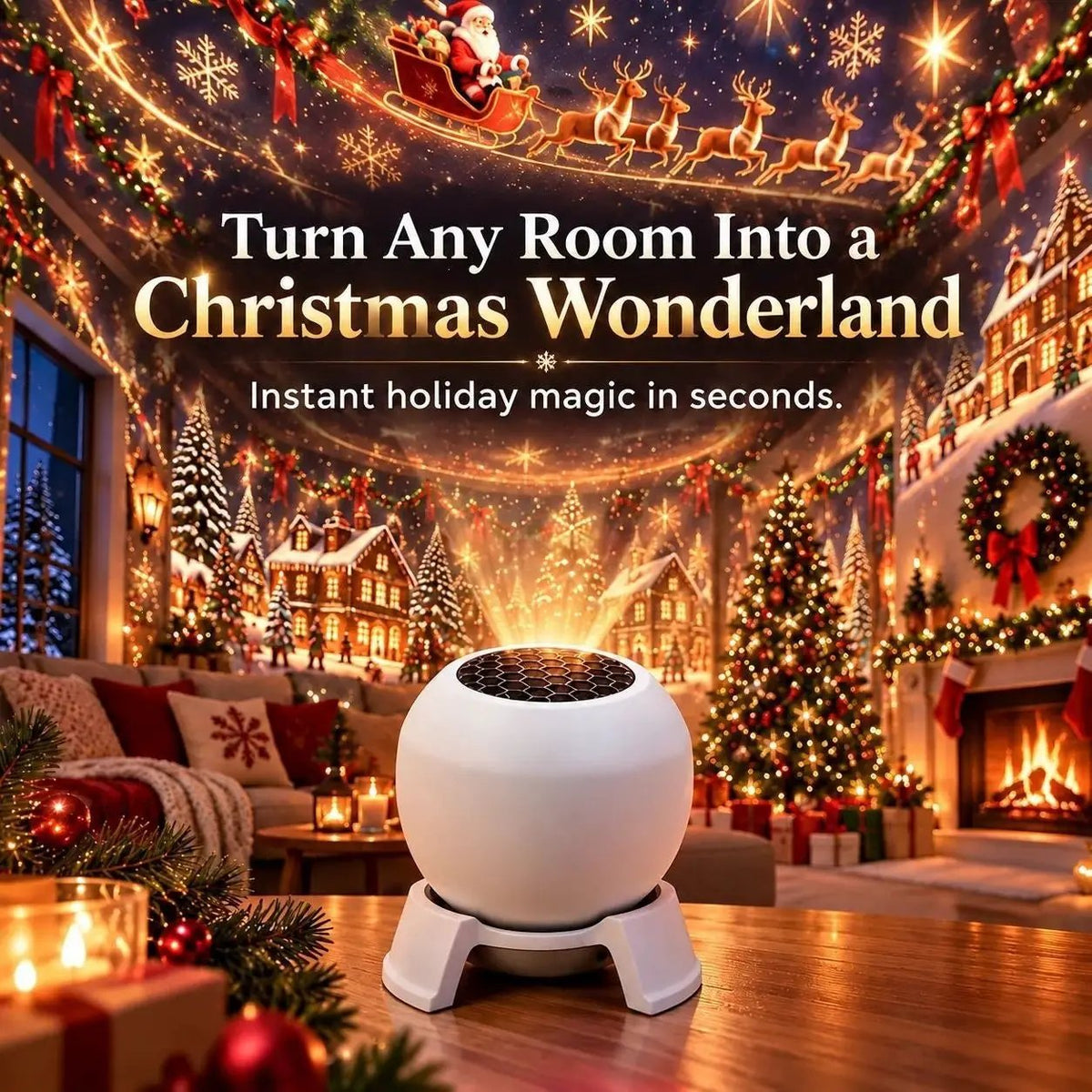 Christmas Magic Projection Light white plastic outdoor lamp