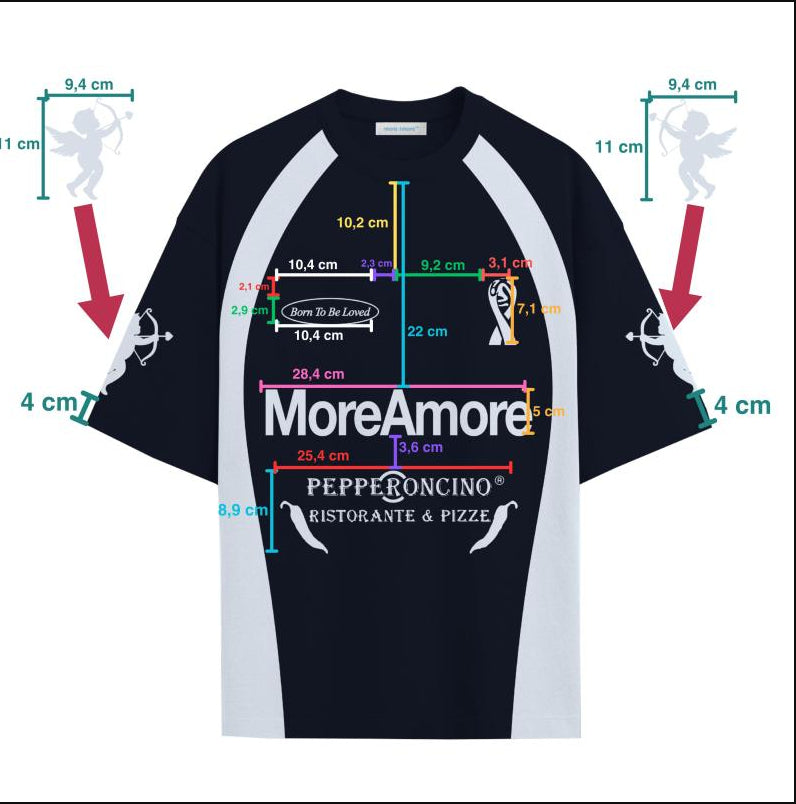Camiseta de pareja de manga corta con hombros caídos de doble hilo de algodón peinado