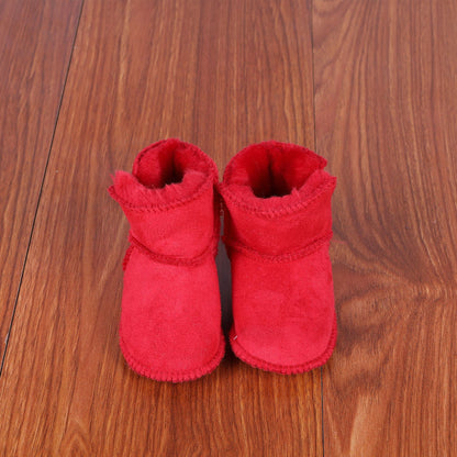 Nouvelles chaussures de bébé antidérapantes à fond souple et fourrure intégrée