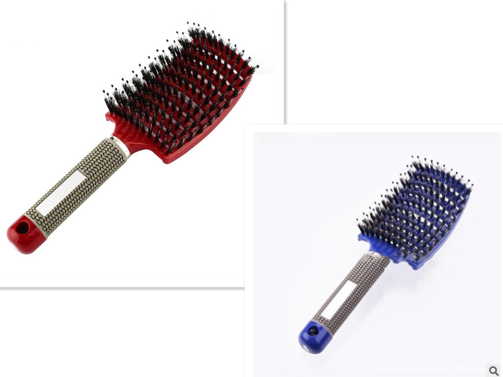 Cepillo para el cabello antinudos Brushy, desenredante para mujer, cerdas de nailon, masajeador de cuero cabelludo, peine para el cabello