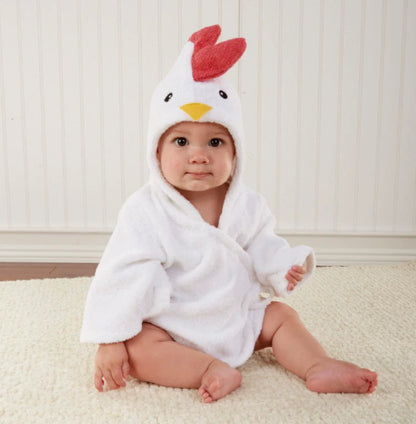 Peignoir de bain absorbant à capuche en forme d'animal pour enfants