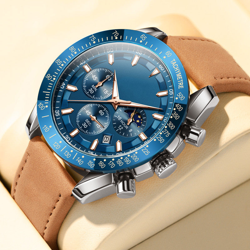 Reloj de Cuarzo Multifunción Luminoso para Hombre
