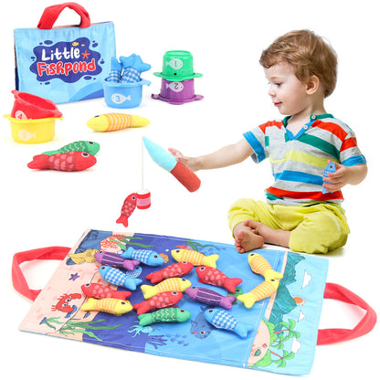 Jouets de Pêche Bébé en Tissu 3D Rampant Éveil Éducatif Précoce