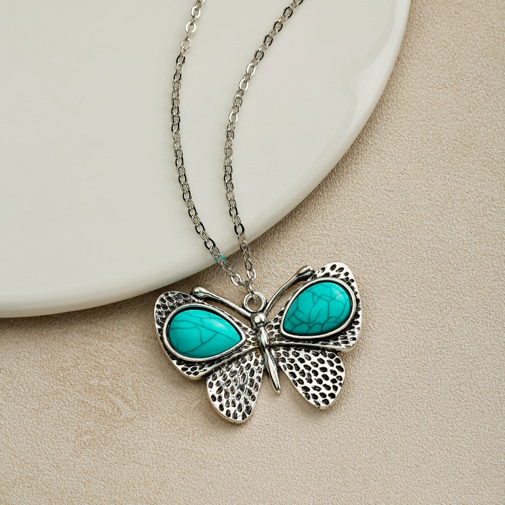 Collier Pendentif Turquoise Style Bohème Ornement Vente en Gros Transfrontalière Européenne et Américaine Bijoux Naturels