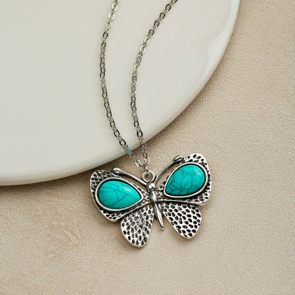 Collier Pendentif Turquoise Style Bohème Ornement Vente en Gros Transfrontalière Européenne et Américaine Bijoux Naturels