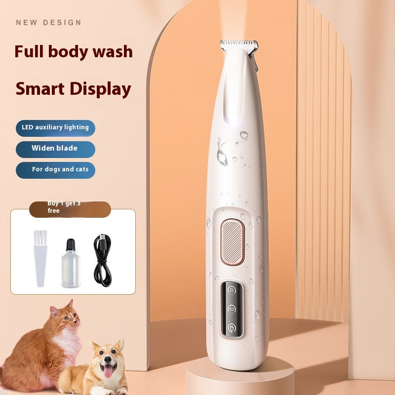 Recortador de patas para perros con luz LED, totalmente impermeable, con pantalla LED, cuchilla ancha