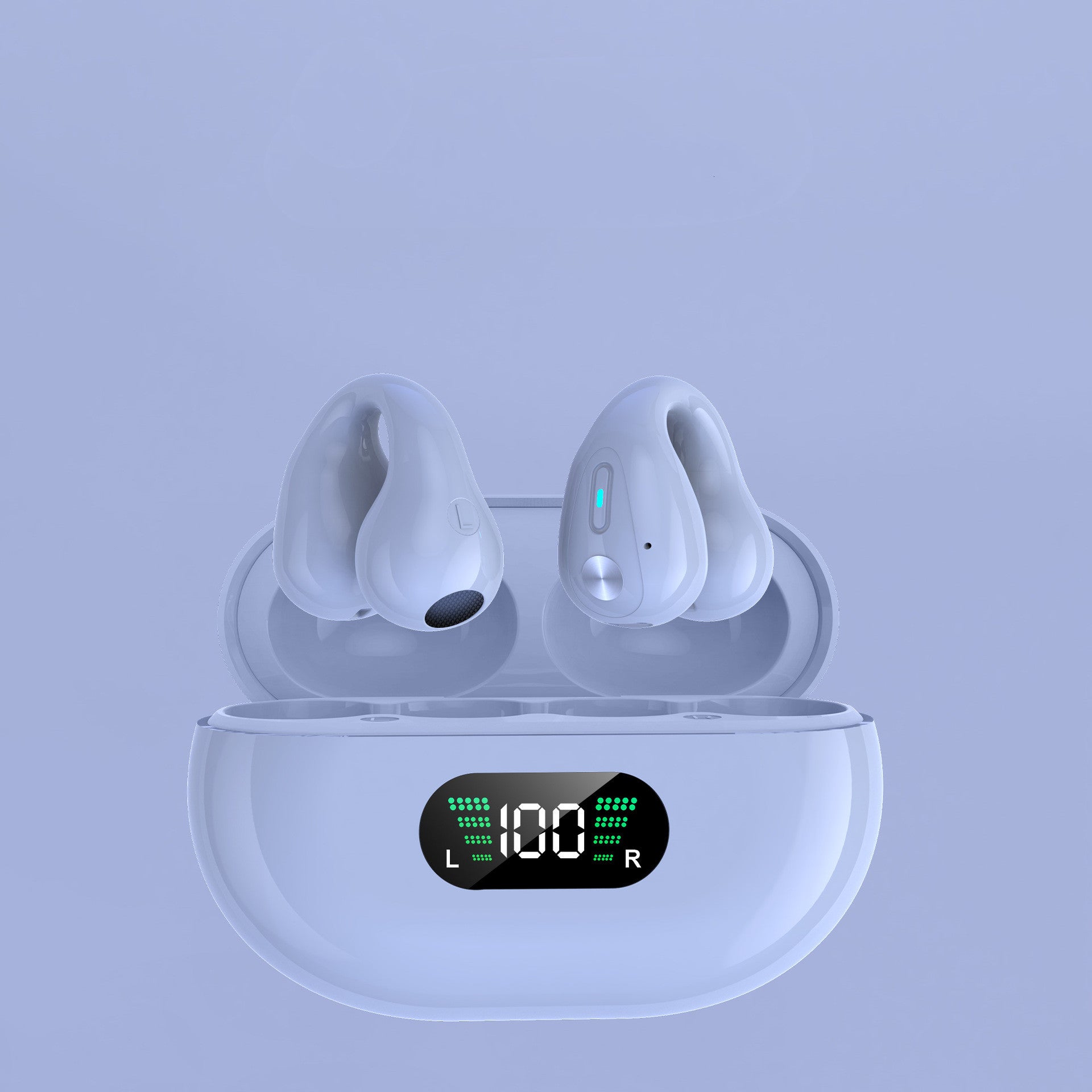 Auriculares de Conducción Ósea TWS Auriculares de Clip Bluetooth 5.3 Táctiles Inalámbricos In-Ear Bajo HIFI Auriculares Deportivos