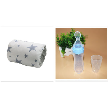 Almohada de brazo ajustable de algodón para lactancia de bebé, almohada de lactancia lavable para bebés, cojín de brazo para lactancia