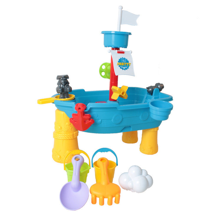 Mesa de playa para niños, traje de juguete de jardín con piscina de cuatro capas