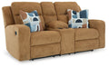 Kanlow - Dbl Reclining Loveseat With Console - Fabric - Honey-0