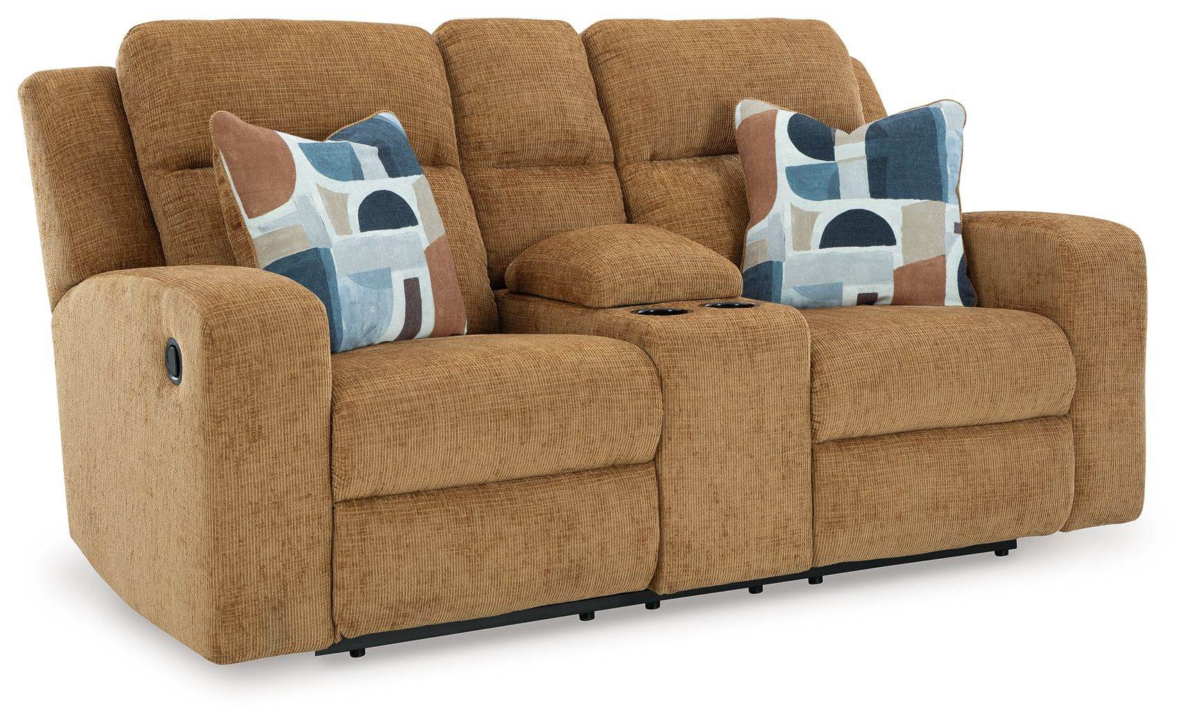 Kanlow - Dbl Reclining Loveseat With Console - Fabric - Honey-0