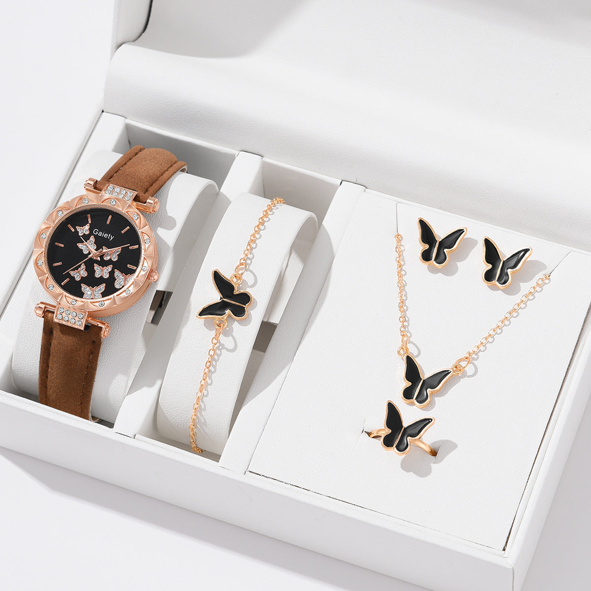 Montre à bracelet numérique simple papillon pour femmes