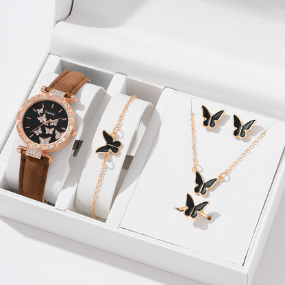 Montre à bracelet numérique simple papillon pour femmes