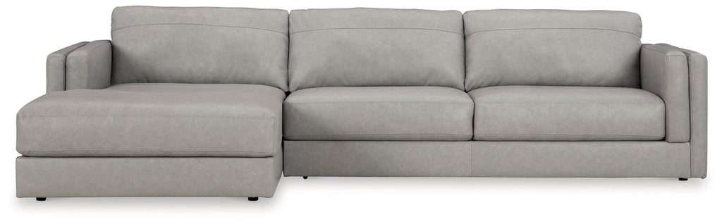 Amiata - 2-Piece Sectional With Laf Corner Chaise - Leather Match - Glacier-2