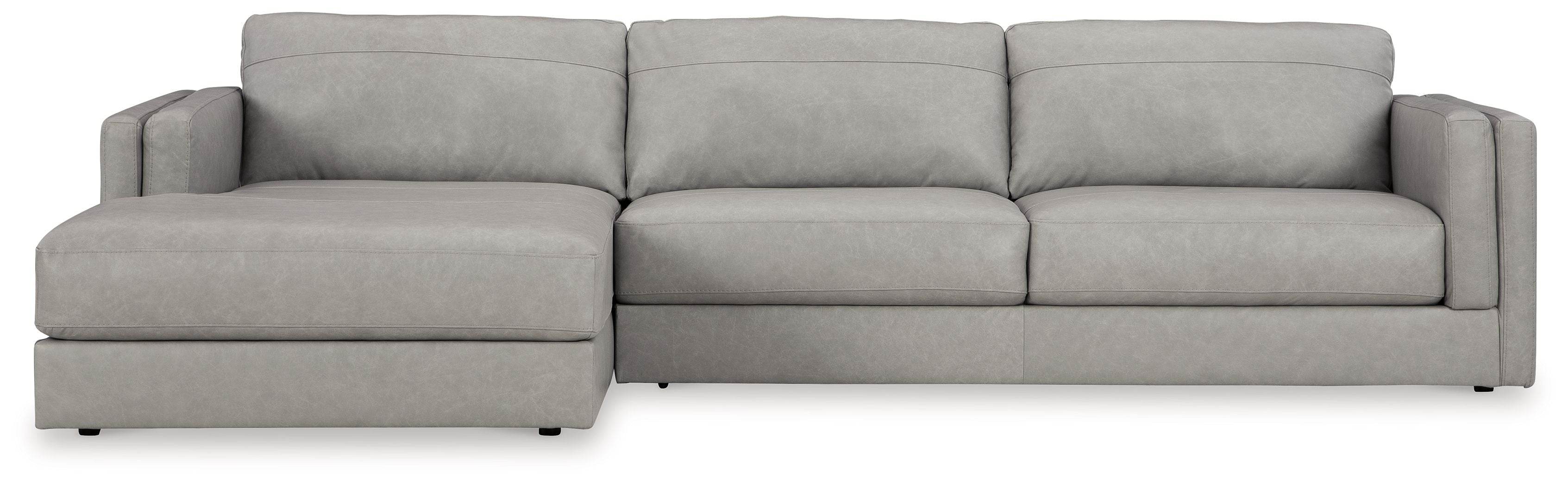 Amiata - 2-Piece Sectional With Laf Corner Chaise - Leather Match - Glacier-2
