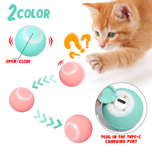 Pelota rodante inteligente de gravedad para gatos, juguete de burla, pelota giratoria automática para mascotas