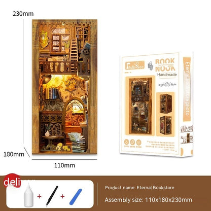 Dongpo Zhiyi Diy Support de livre stéréo 3D en bois à assembler soi-même Modèle de jouet de construction