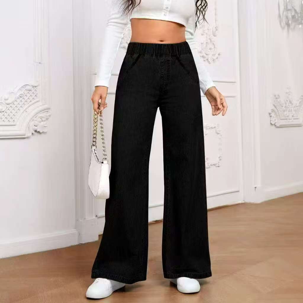 Jean large Droit Mode Décontracté Pantalon Droit Femme Confortable Style Urbain