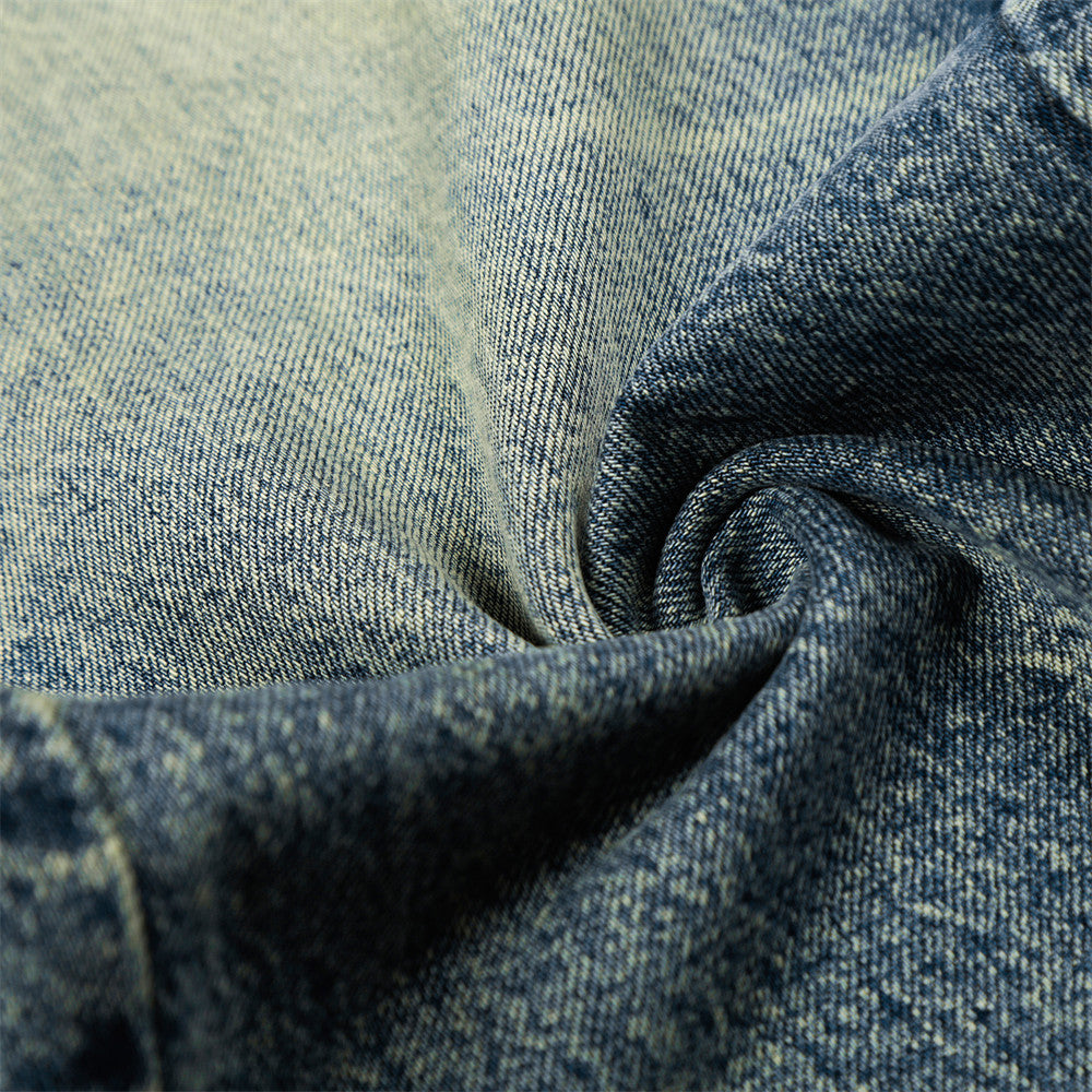 pantalon droit en denim délavé