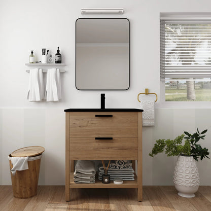 30 Inch Bathroom Vanity Plywood With 2 Drawers(BVB01030IMO-BL9075BK) by eprolo