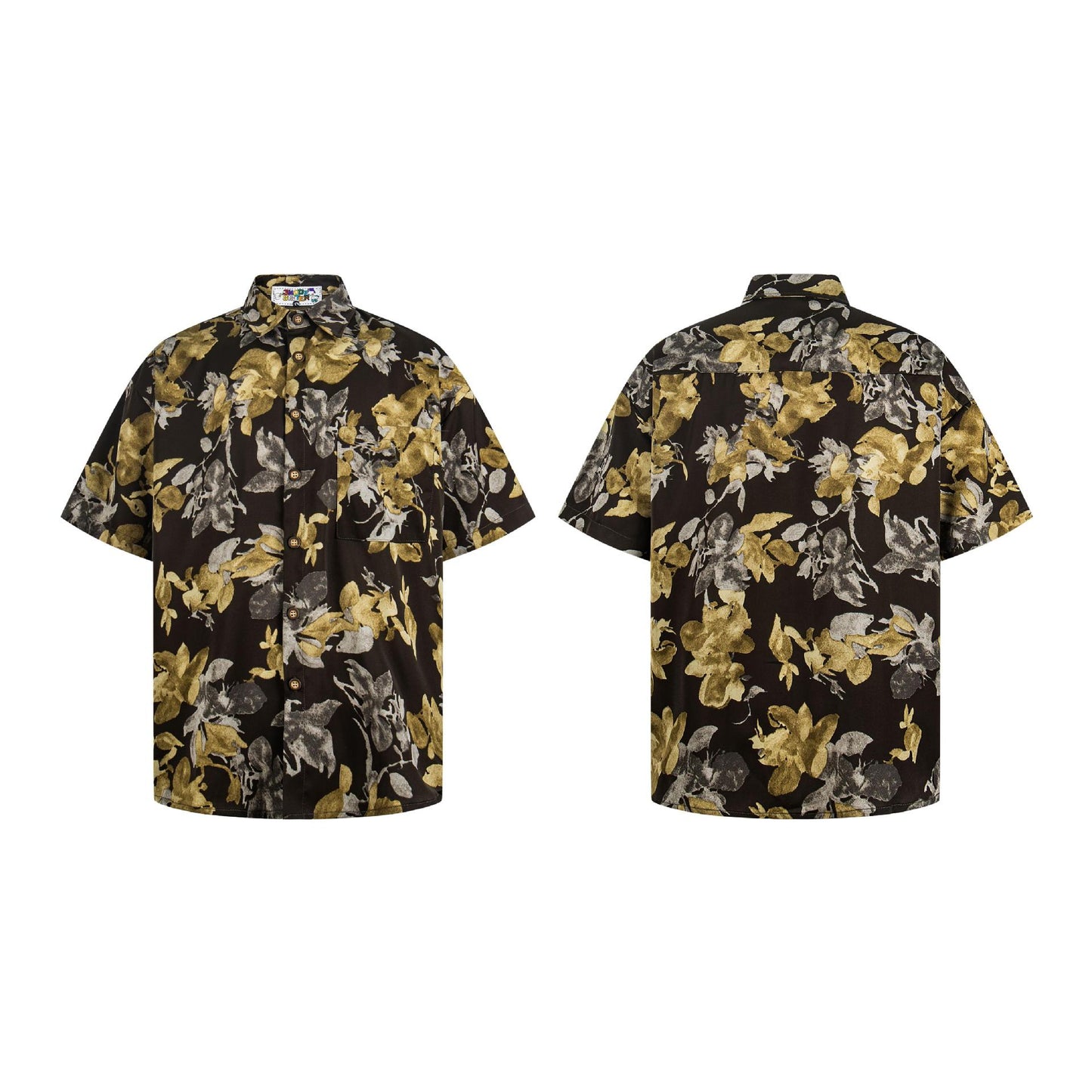 Floral printed short sleeved shirt