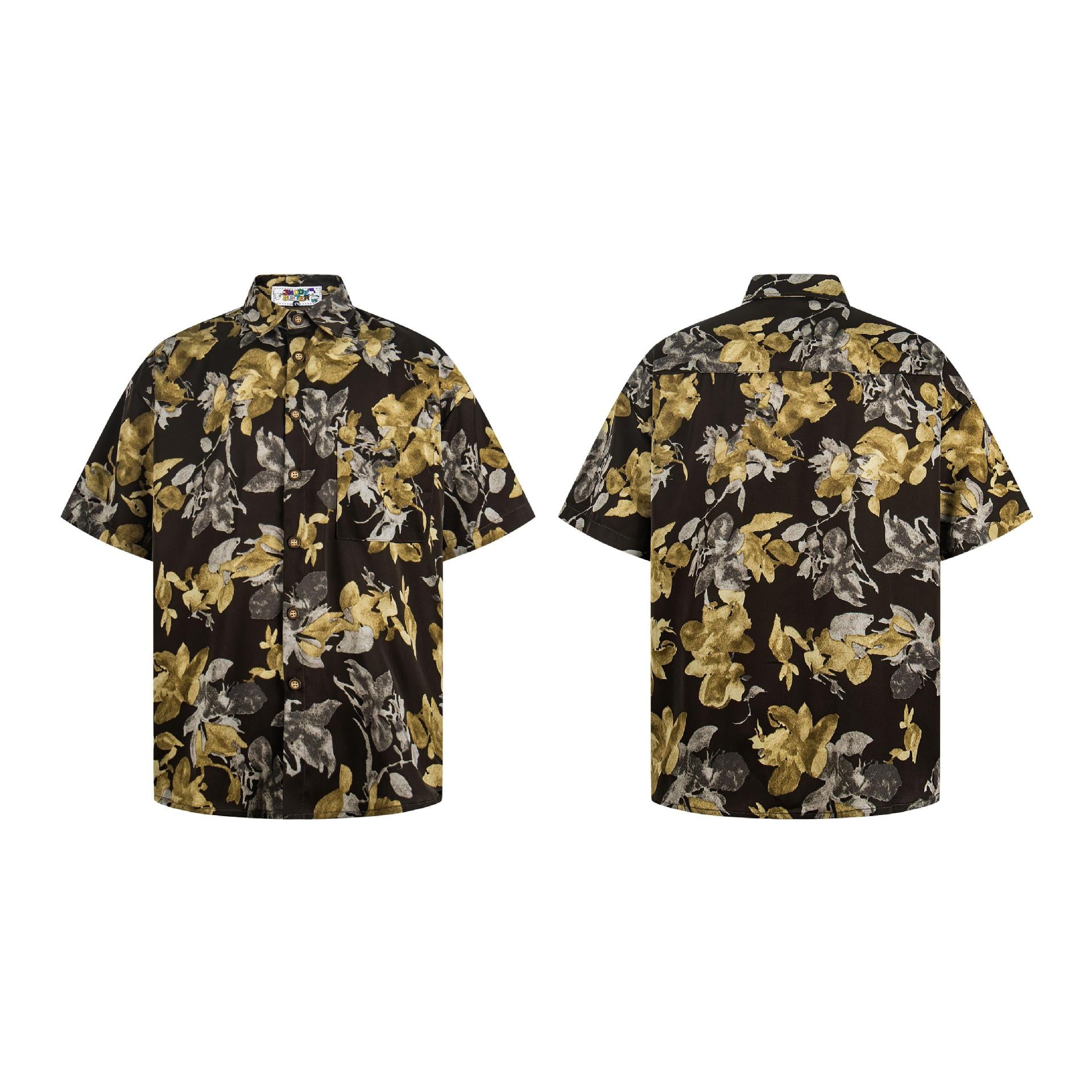 Chemise à manches courtes à imprimé floral