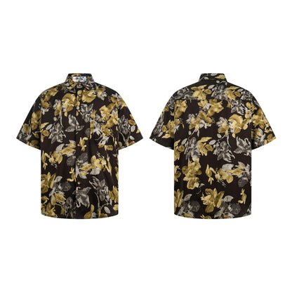 Floral printed short sleeved shirt