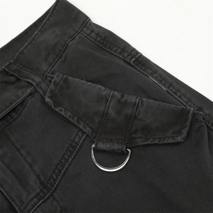 Tactical pocket strap work pants men's denim pants by eprolo