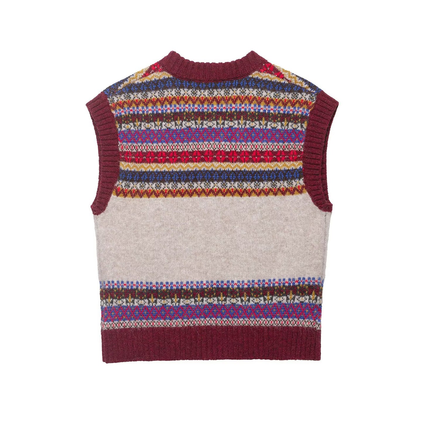 Chaleco de punto jacquard para mujer
