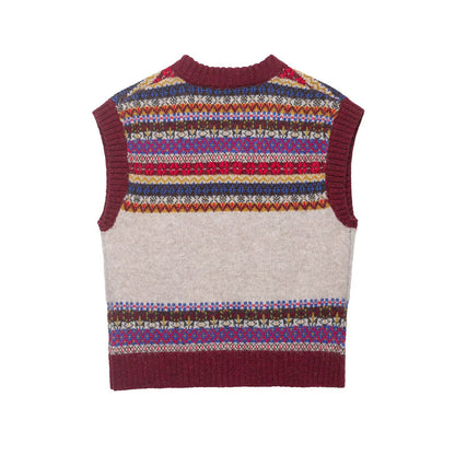 Chaleco de punto jacquard para mujer