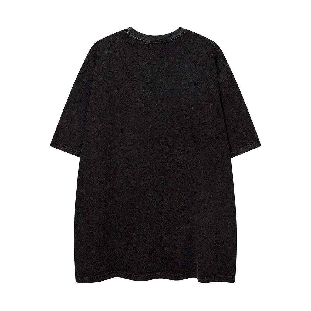 Cowboy Embroidered Letter Loose Short Sleeve