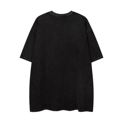 Cowboy Embroidered Letter Loose Short Sleeve