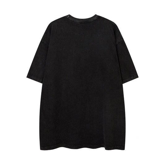 Cowboy Embroidered Letter Loose Short Sleeve