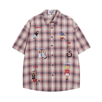 Camisa bordada de manga corta