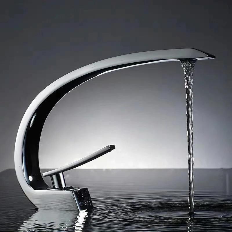 Black all copper single hole cold and hot faucet creative sink for washing hands and faces under the table by eprolo