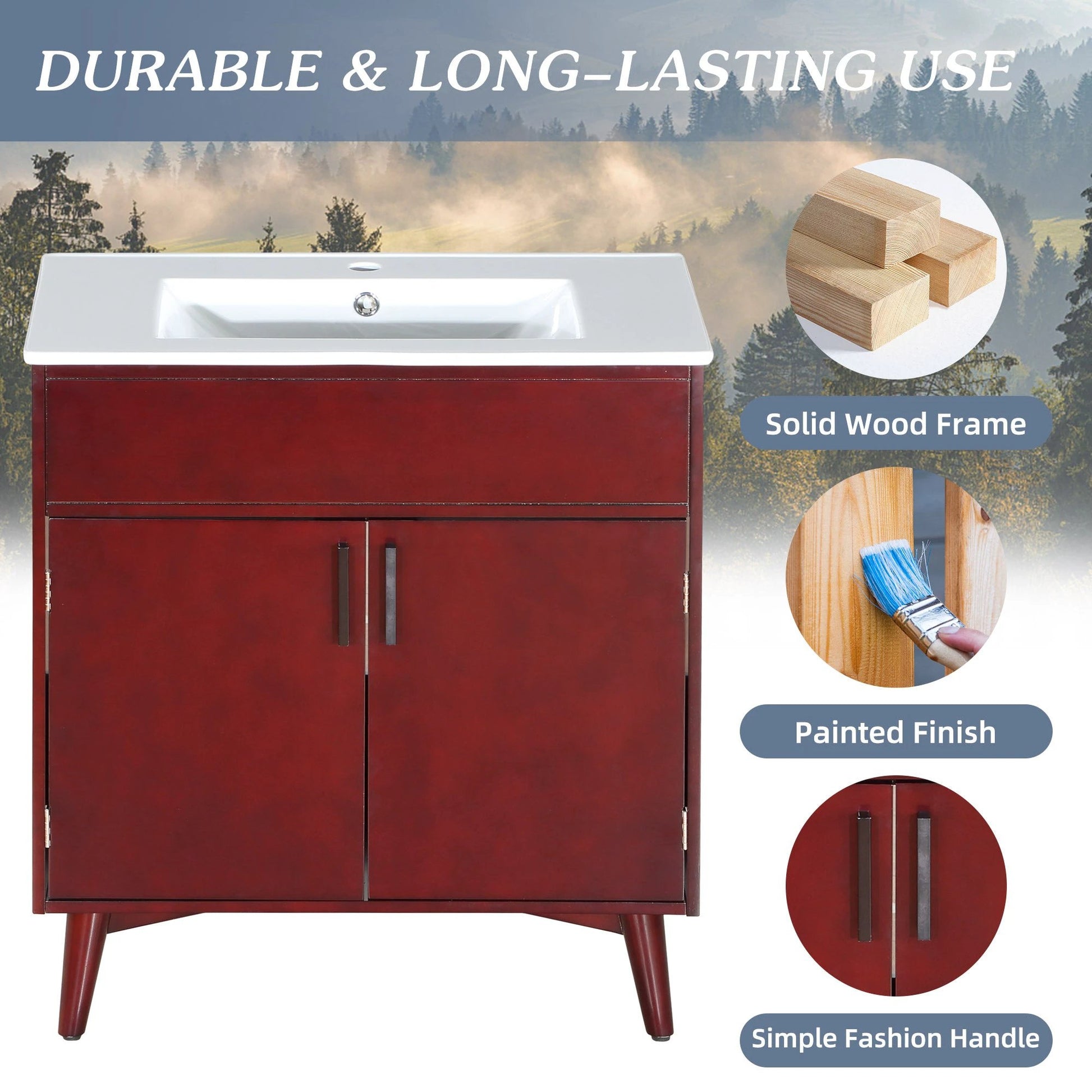 Bathroom vanity Set with Sink, Combo Cabinet, Bathroom Storage Cabinet by eprolo